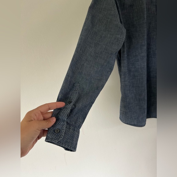 Vince Button-Up Blue Polka-Dot Pattern Cotton Collared Shirt Size Large - Picture 8 of 10